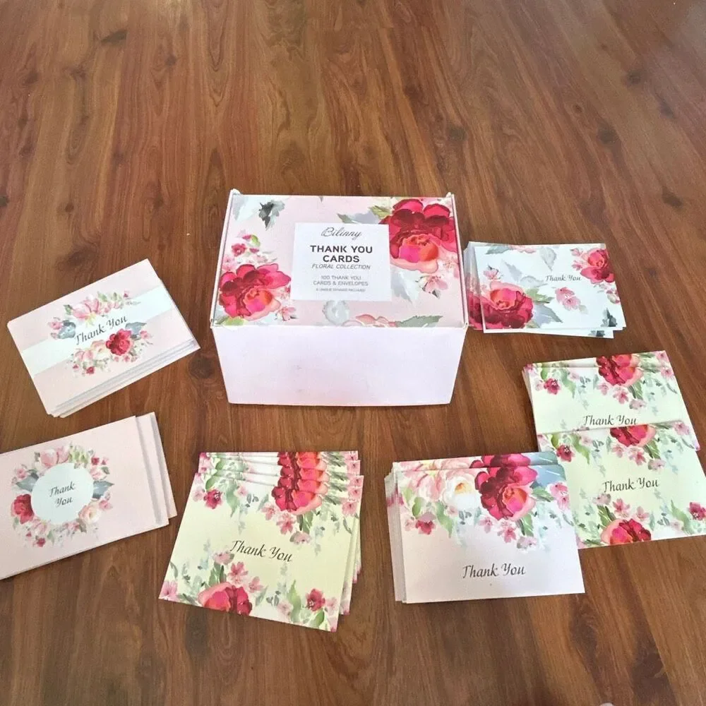 Bilinny Bulk 73 thank you cards floral collection with envelopes six designs bla
